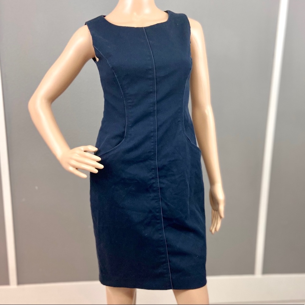 Tahari navy blue dress